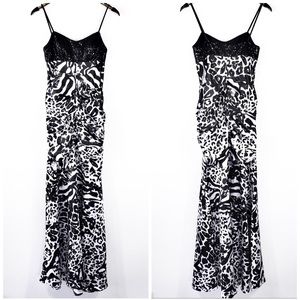 Arden B Animal Print Sequin Mermaid Formal